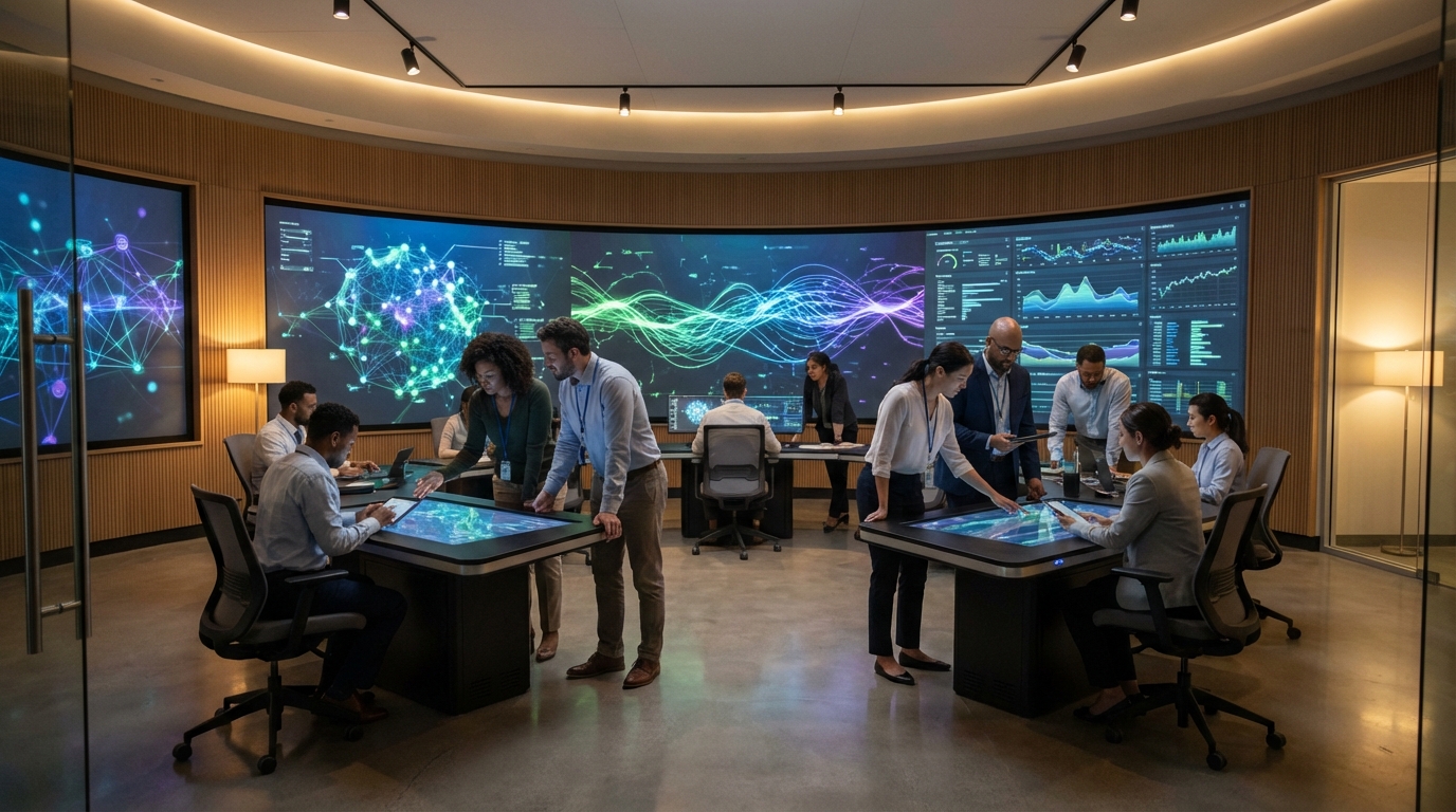 Enterprise AI operations in 2026, balancing multiple AI models and providers.